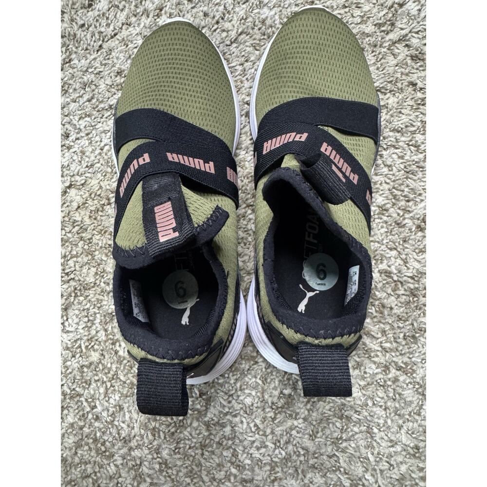 PUMA RADIATE SLIP-ON TRAINER SNEAKERS GREEN OLIVE/Black Women’s 6 - Picture 5 of 9